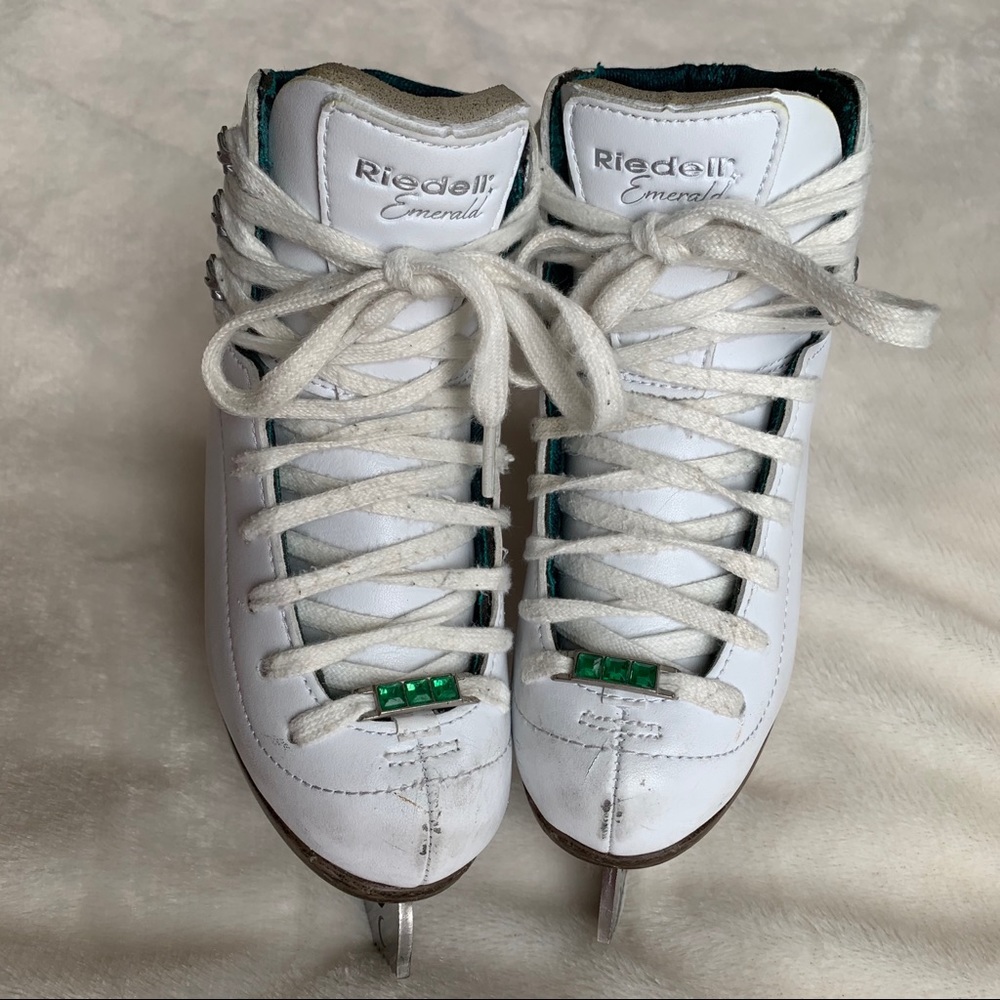 ⛸ Riedell Junior 11.5 Emerald White Figure Skates